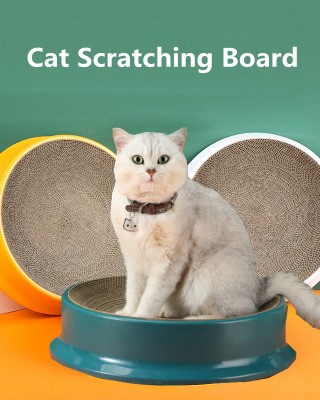 Round Cat Scratching Board Toy Funny Claw Grinder Corrugated Paper Kitten Bed Wear-resistant Scratcher Can Replace Nest for Cats